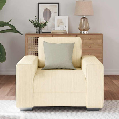 Sofastoel Crème 100x77x82 cm Corduroy Stof