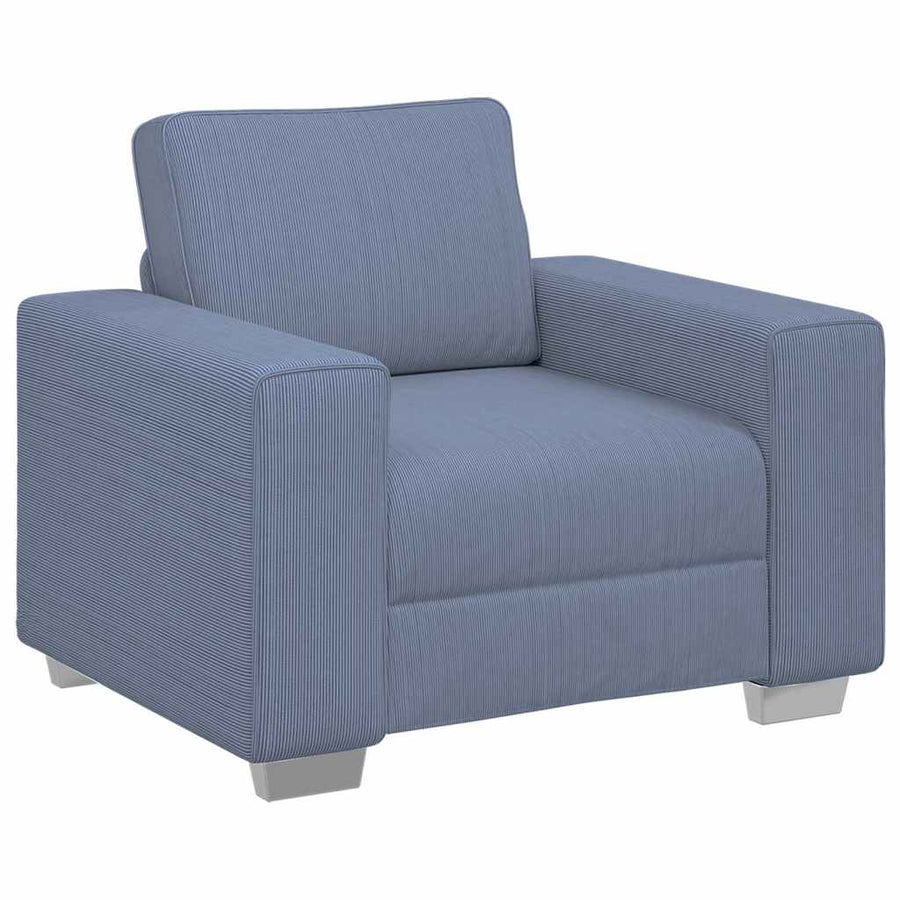 Sofastoel Blauw 100x77x82 cm Corduroy Stof