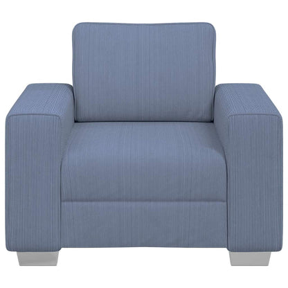 Sofastoel Blauw 100x77x82 cm Corduroy Stof