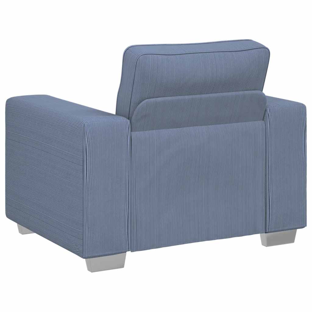 Sofastoel Blauw 100x77x82 cm Corduroy Stof
