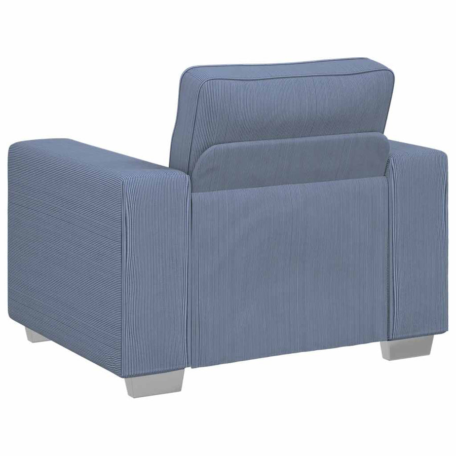 Sofastoel Blauw 100x77x82 cm Corduroy Stof