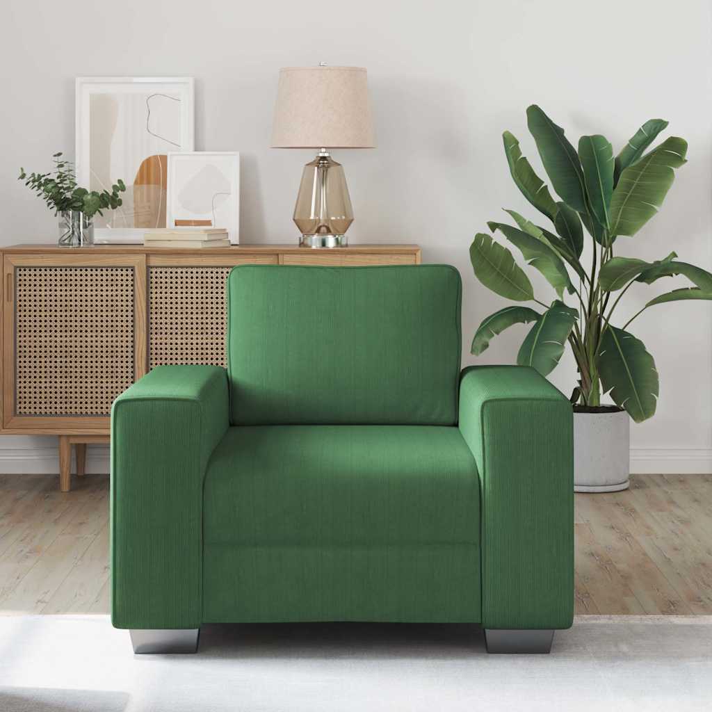 Sofastoel Donkergroen 100x77x82 cm Corduroy Stof