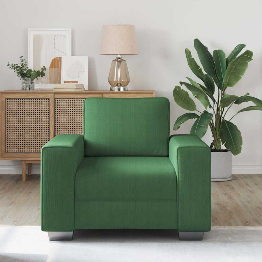 Sofastoel Donkergroen 100x77x82 cm Corduroy Stof