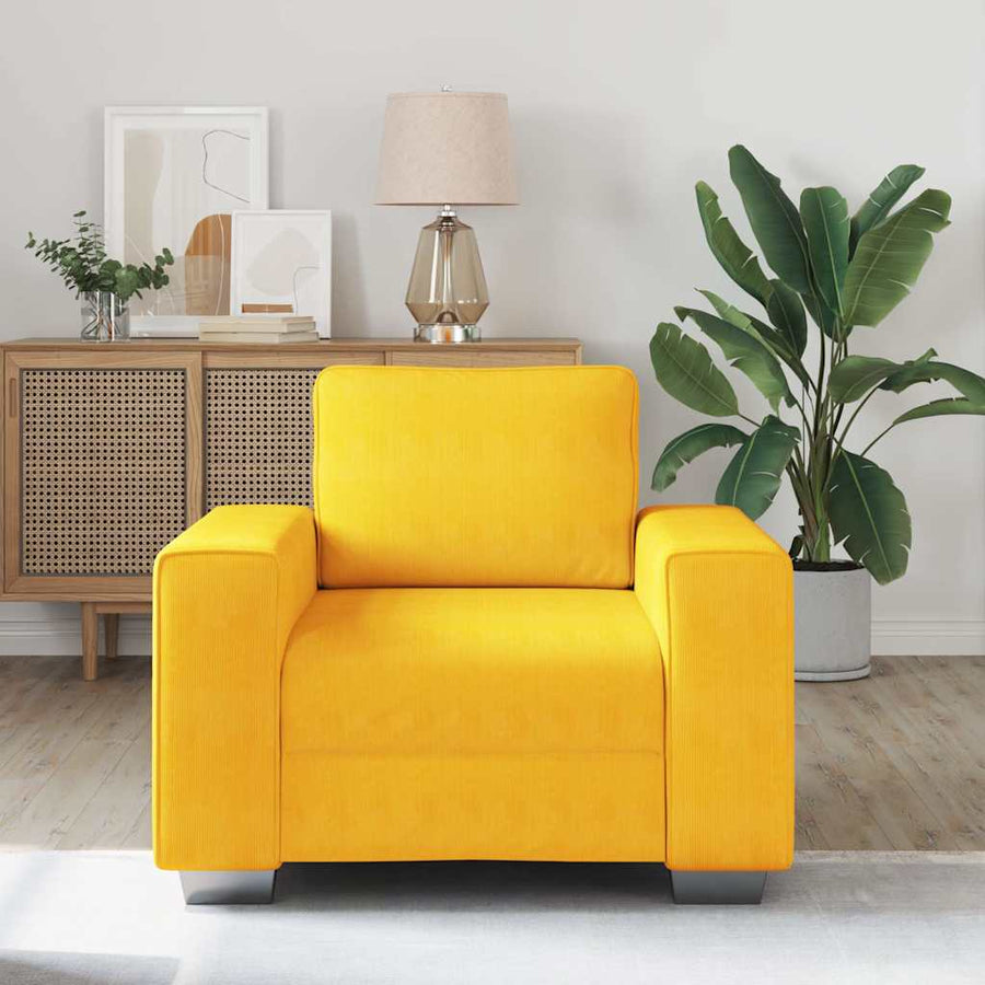 Sofastoel Lichtgeel 100x77x82 cm Corduroy Stof