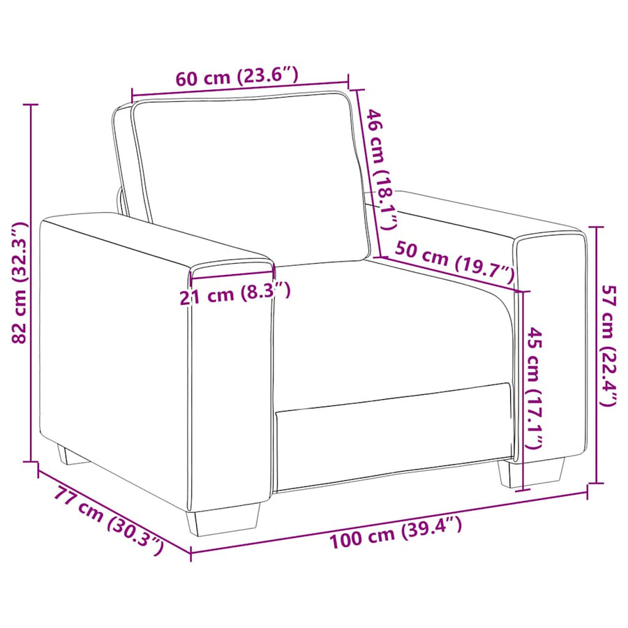 Sofastoel Lichtgeel 100x77x82 cm Corduroy Stof