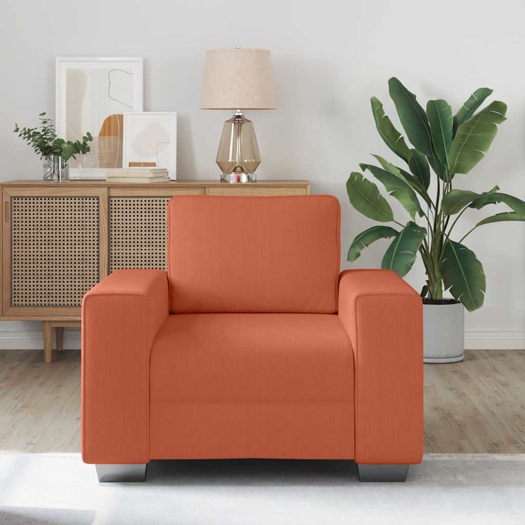Sofastoel Rood Oranje 100x77x82 cm Corduroy Stof