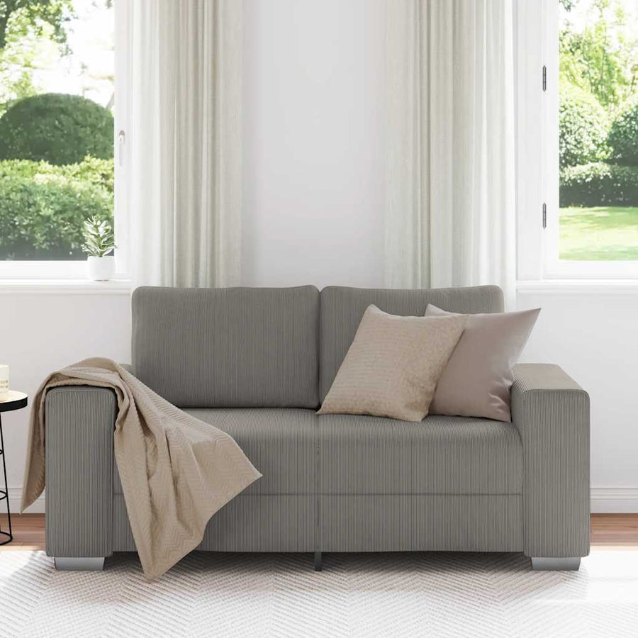 Loveseat Sofa Lichtgrijs 160x77x82 cm Corduroy Stof
