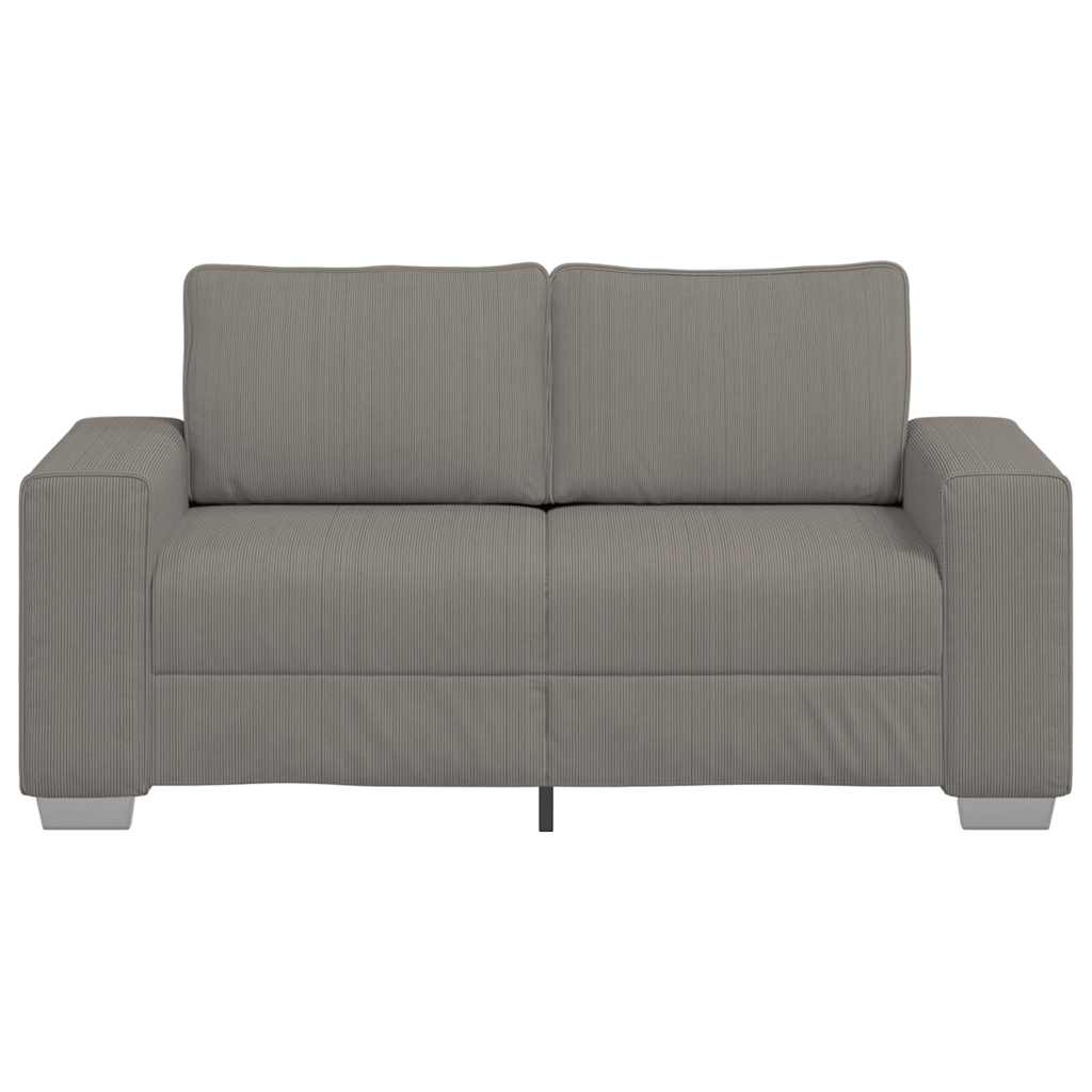 Loveseat Sofa Lichtgrijs 160x77x82 cm Corduroy Stof