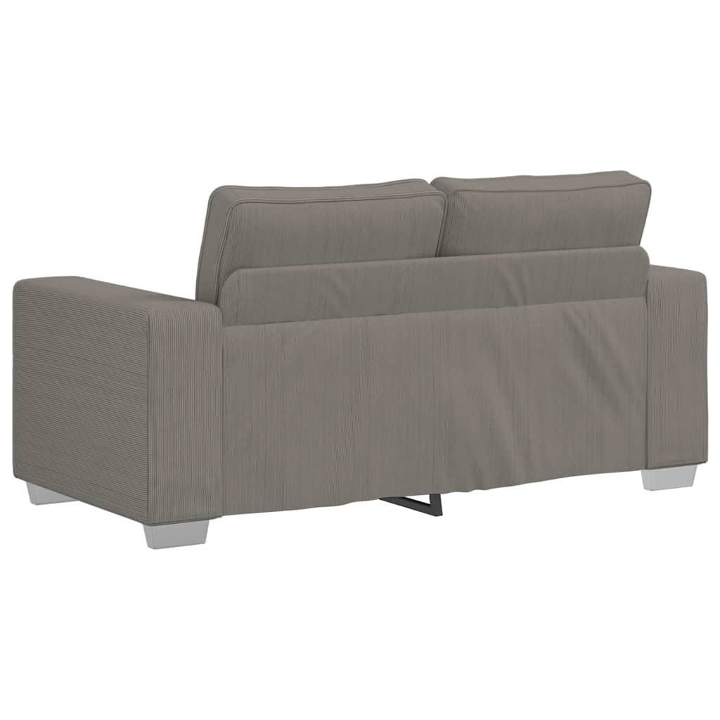 Loveseat Sofa Lichtgrijs 160x77x82 cm Corduroy Stof