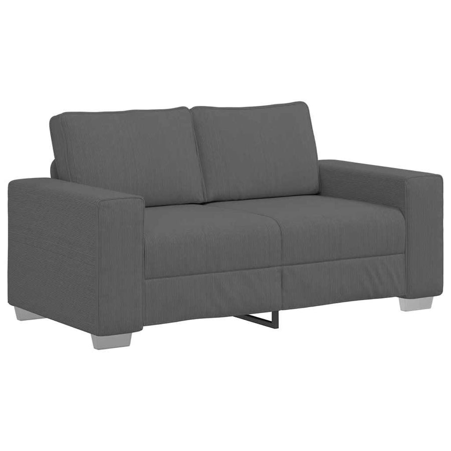 Loveseat Bank Corduroy Stof 120 cm Donkergrijs
