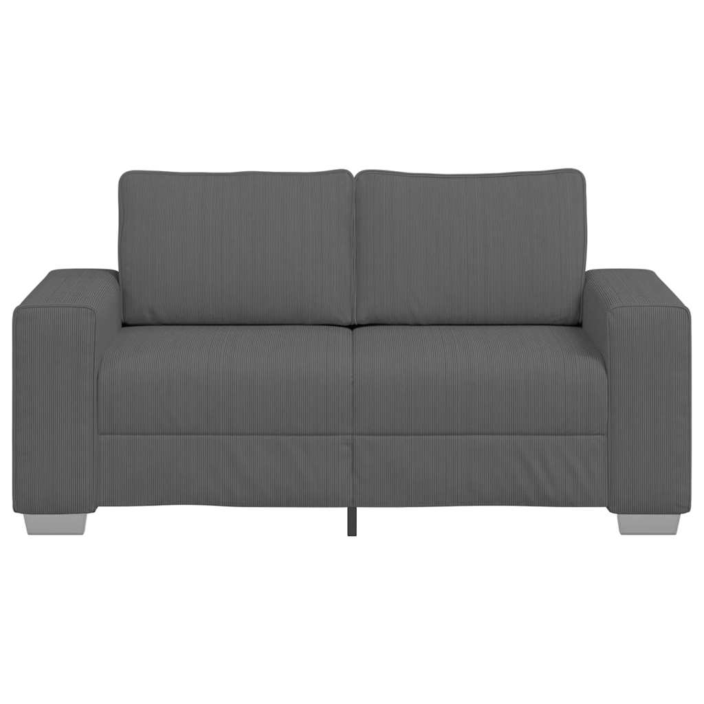 Loveseat Bank Corduroy Stof 120 cm Donkergrijs