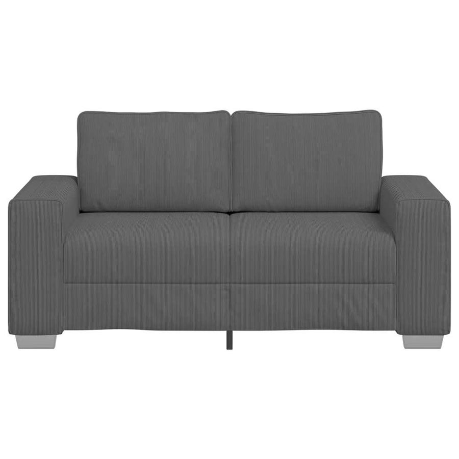 Loveseat Bank Corduroy Stof 120 cm Donkergrijs