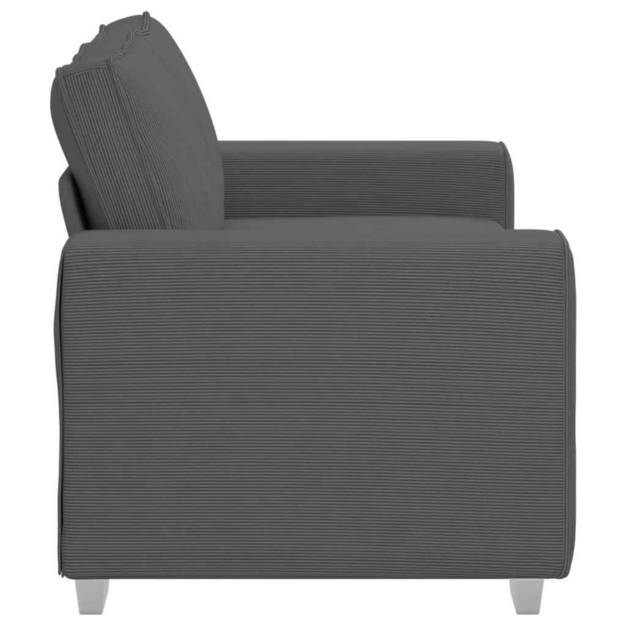 Loveseat Bank Corduroy Stof 120 cm Donkergrijs