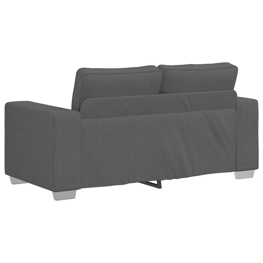 Loveseat Bank Corduroy Stof 120 cm Donkergrijs