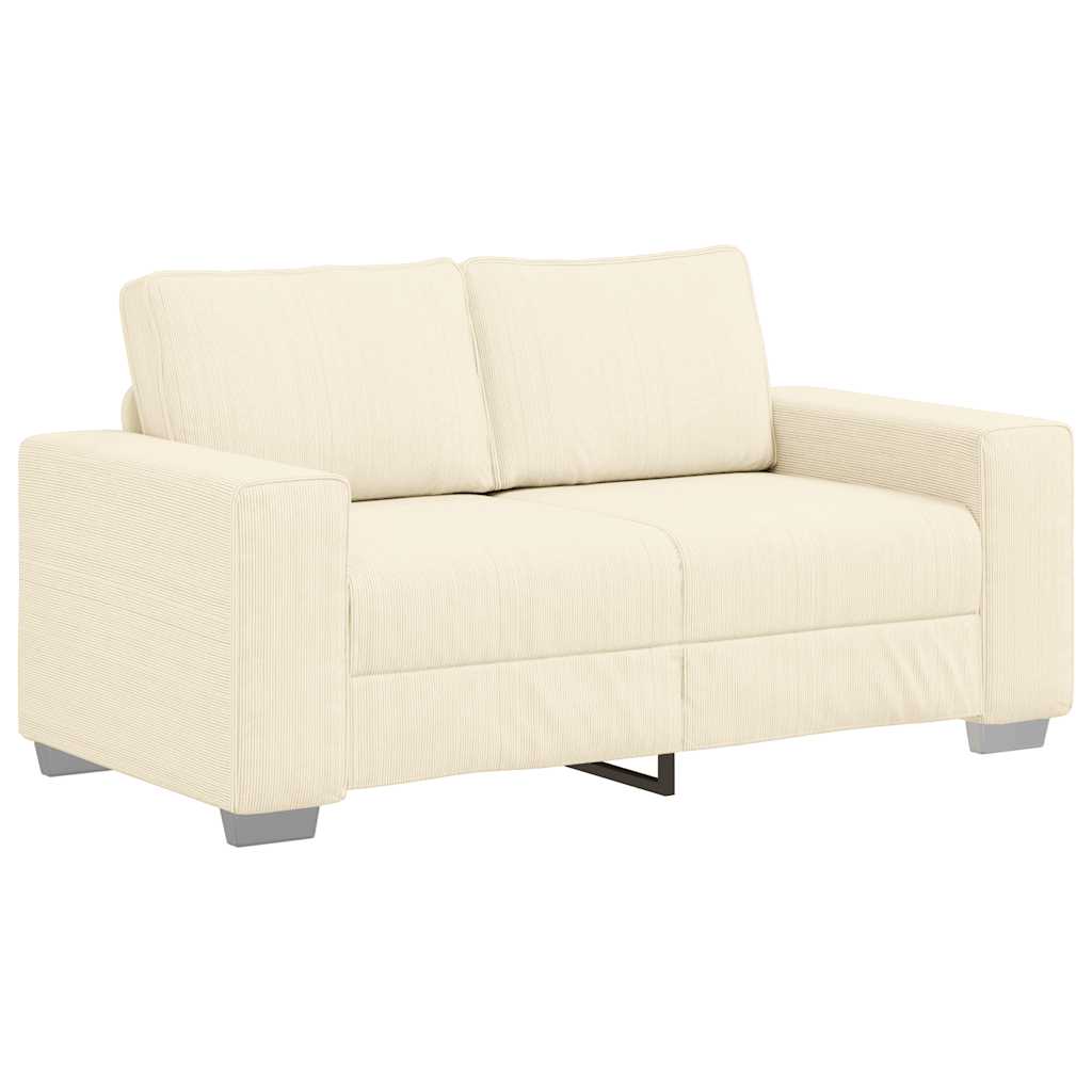 Loveseat Sofa Crème 160x77x82 cm Corduroy Stof