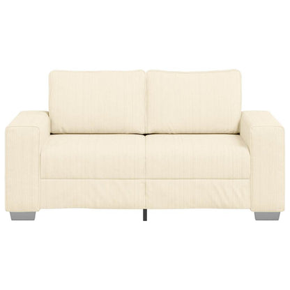 Loveseat Sofa Crème 160x77x82 cm Corduroy Stof
