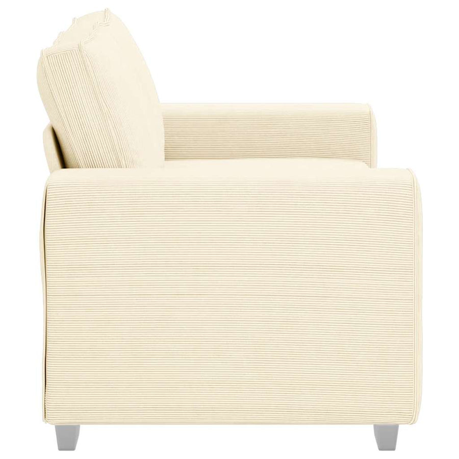 Loveseat Sofa Crème 160x77x82 cm Corduroy Stof