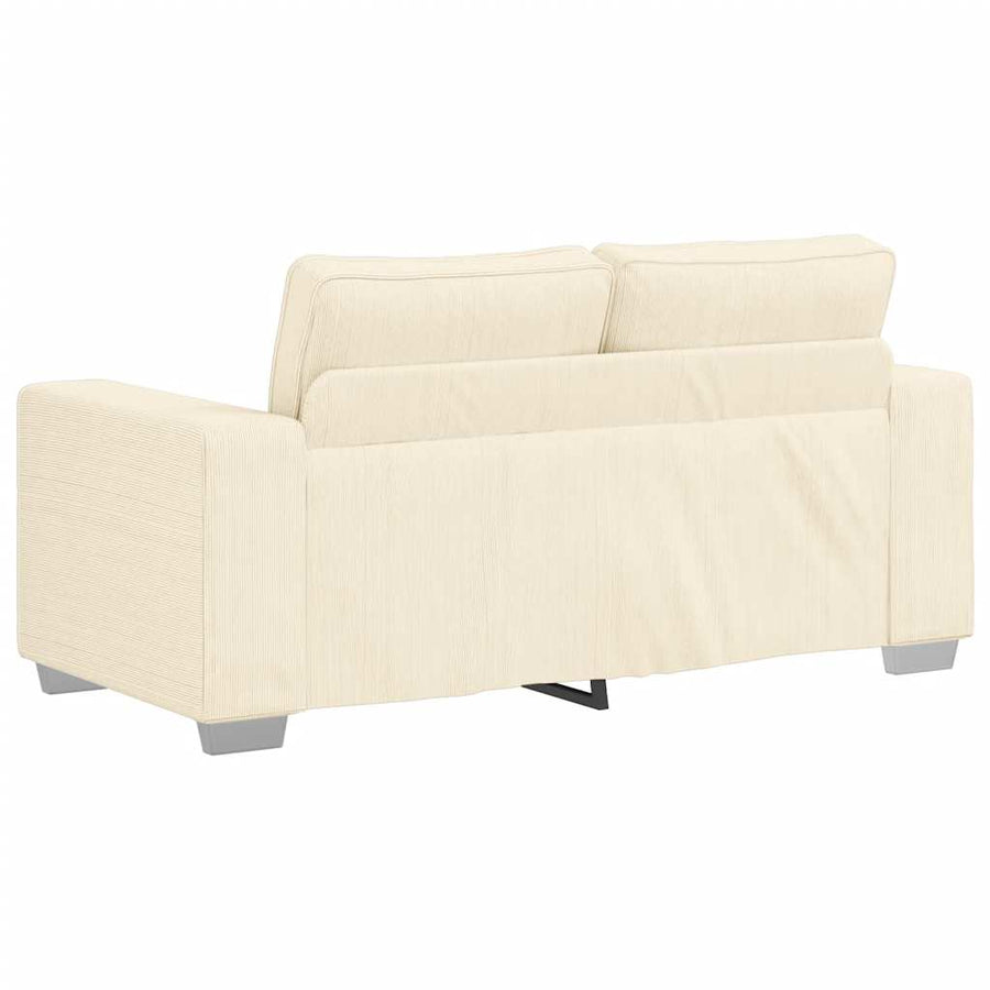 Loveseat Sofa Crème 160x77x82 cm Corduroy Stof