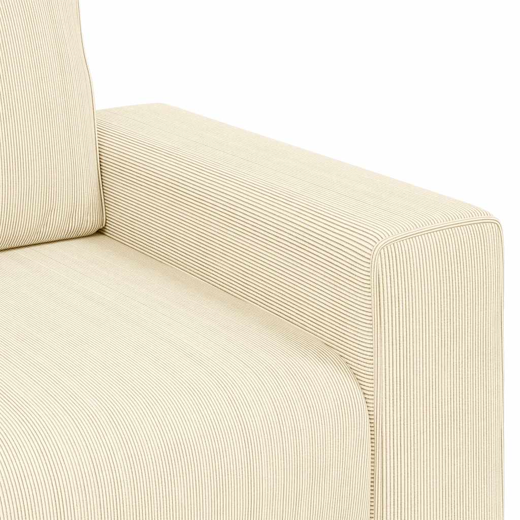Loveseat Sofa Crème 160x77x82 cm Corduroy Stof
