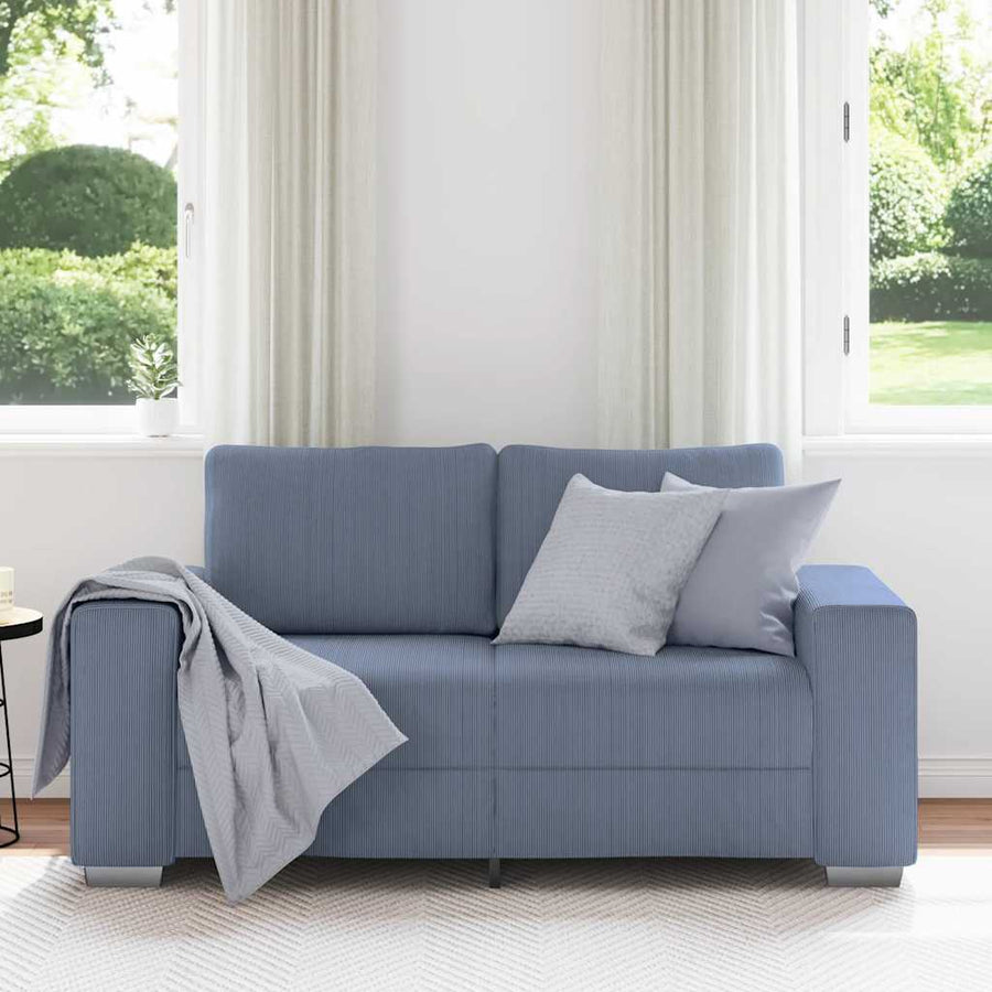Loveseat Sofa Blauw 160x77x82 cm Corduroy Stof
