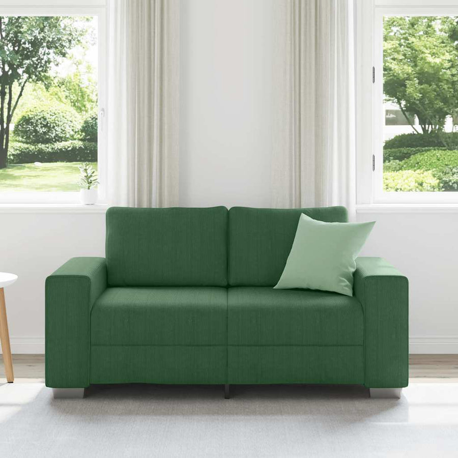 Loveseat Sofa Donkergroen 160x77x82 cm Corduroy Stof