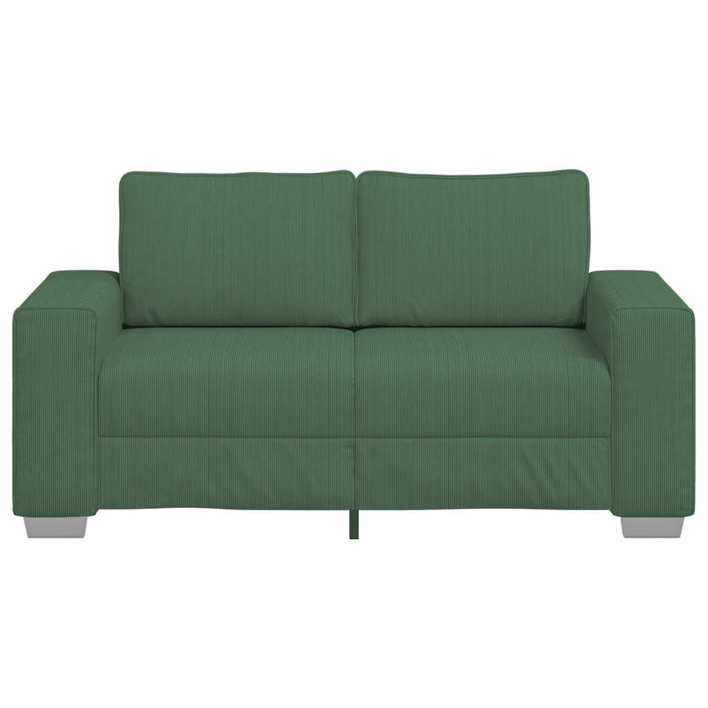 Loveseat Sofa Donkergroen 160x77x82 cm Corduroy Stof