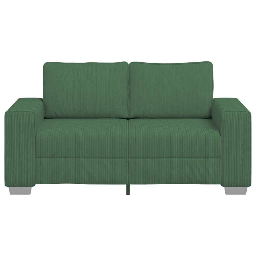 Loveseat Sofa Donkergroen 160x77x82 cm Corduroy Stof