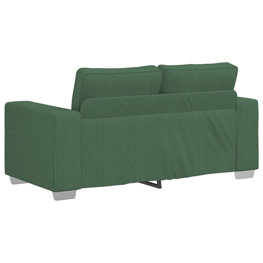Loveseat Sofa Donkergroen 160x77x82 cm Corduroy Stof