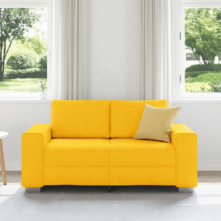 Loveseat Sofa Lichtgeel 160x77x82 cm Corduroy Stof