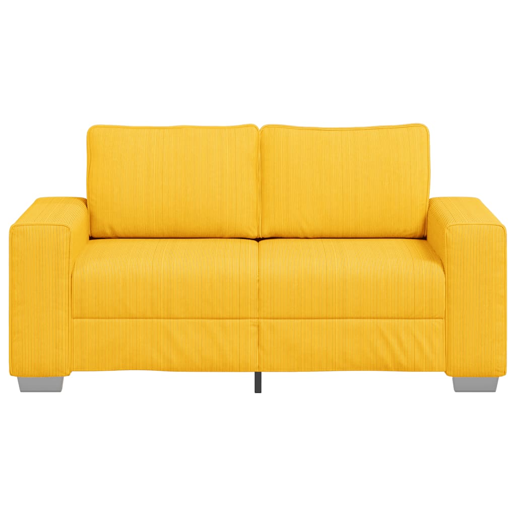 Loveseat Sofa Lichtgeel 160x77x82 cm Corduroy Stof