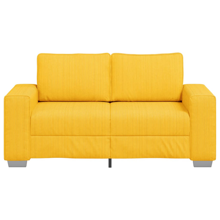 Loveseat Sofa Lichtgeel 160x77x82 cm Corduroy Stof