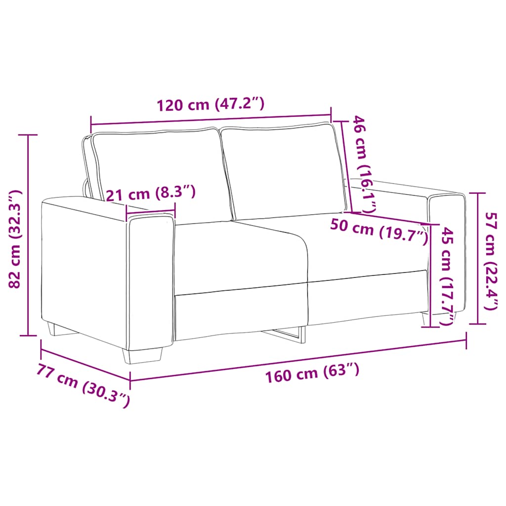 Loveseat Sofa Lichtgeel 160x77x82 cm Corduroy Stof