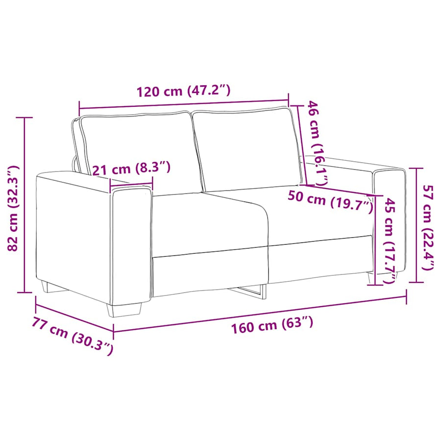 Loveseat Sofa Lichtgeel 160x77x82 cm Corduroy Stof