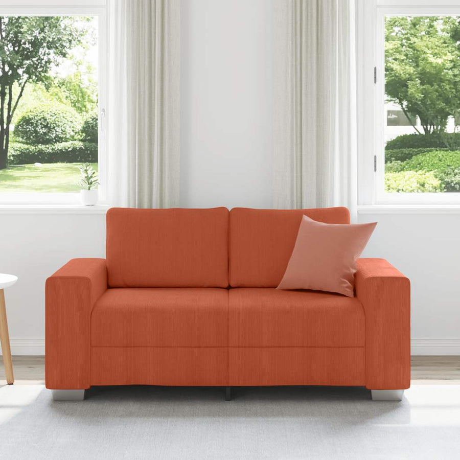Loveseat Sofa Rood Oranje 160x77x82 cm Corduroy Stof