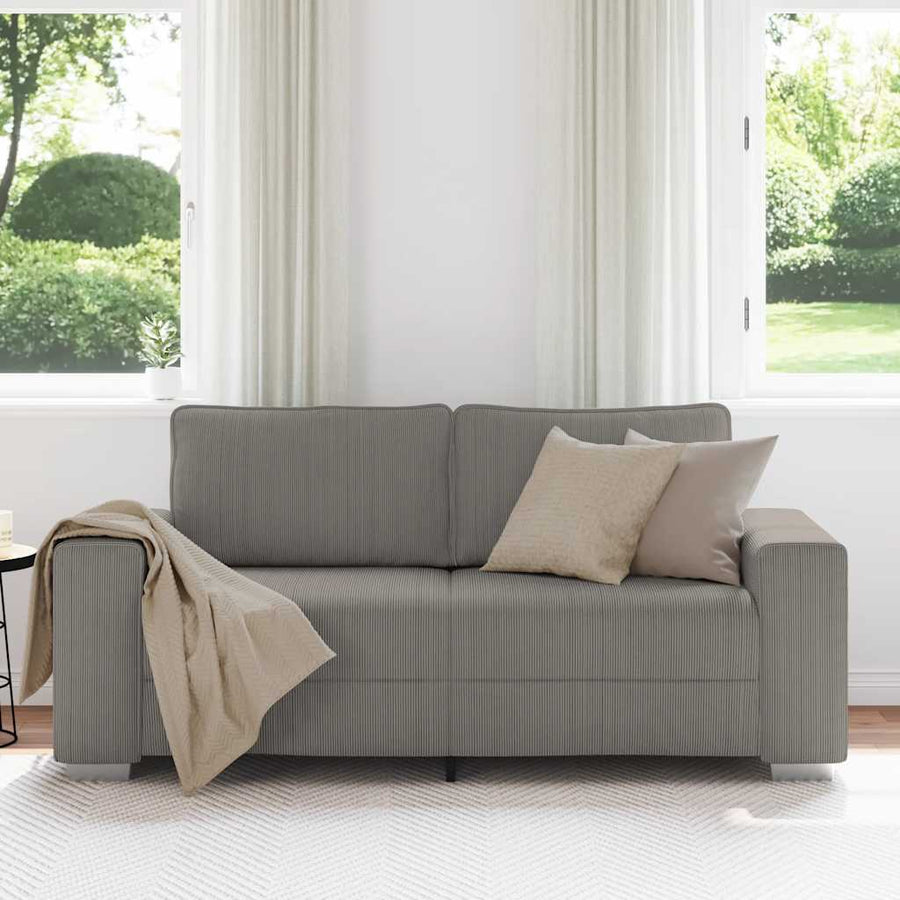 Loveseat Sofa Lichtgrijs 180x77x82 cm Corduroy Stof