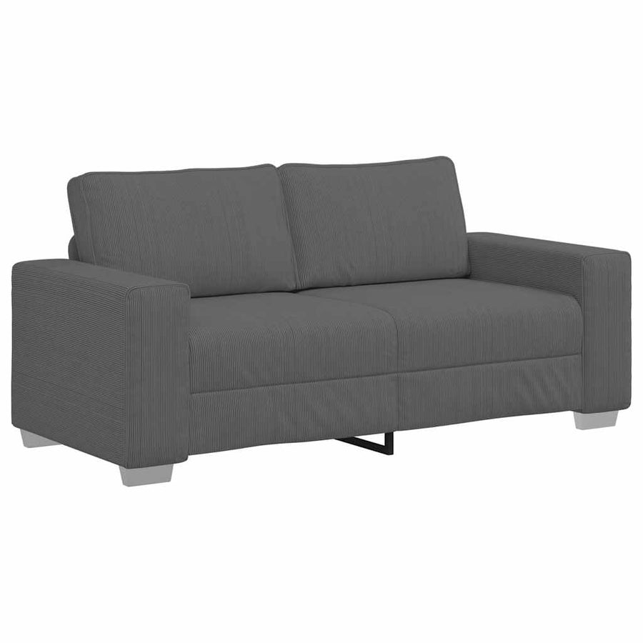 Loveseat Bank Corduroy Stof 140 cm Donkergrijs