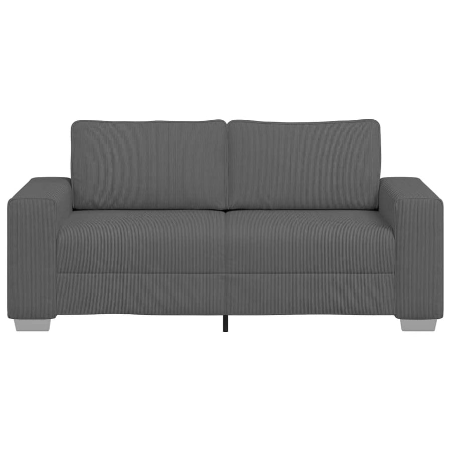 Loveseat Bank Corduroy Stof 140 cm Donkergrijs