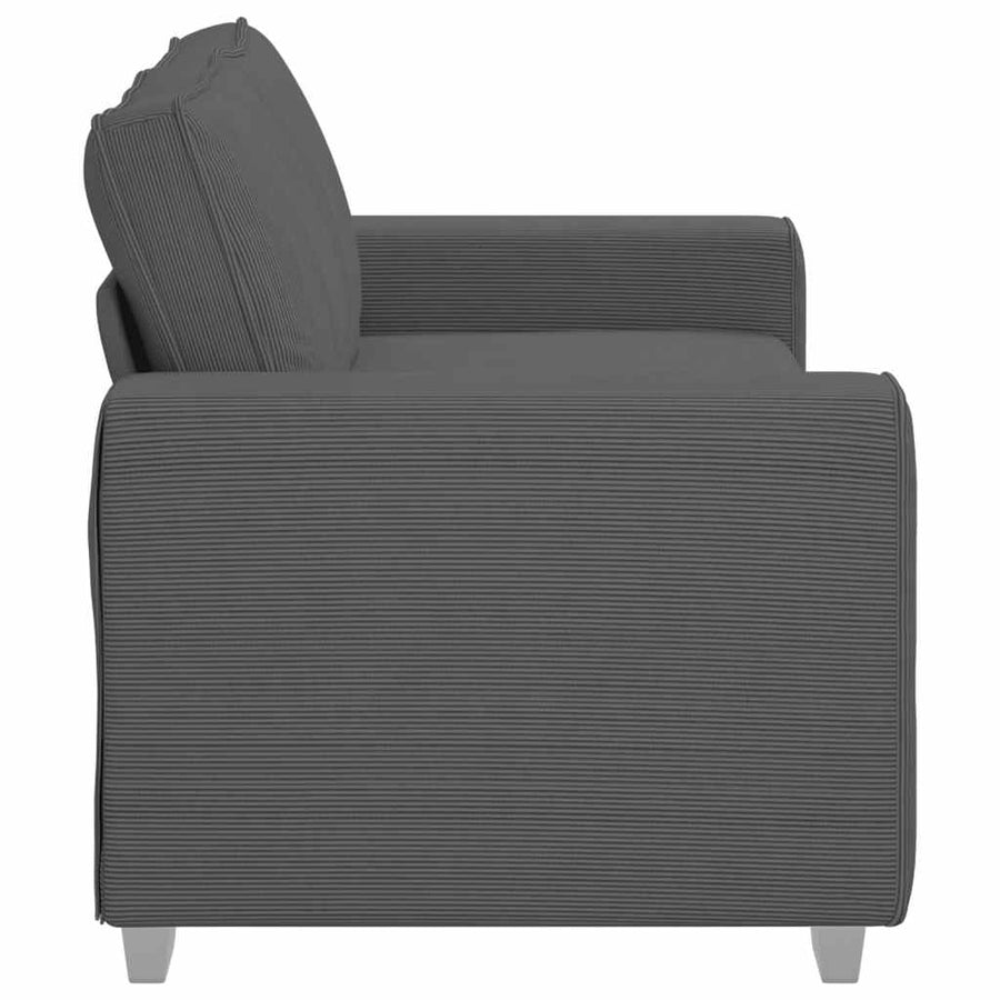 Loveseat Bank Corduroy Stof 140 cm Donkergrijs
