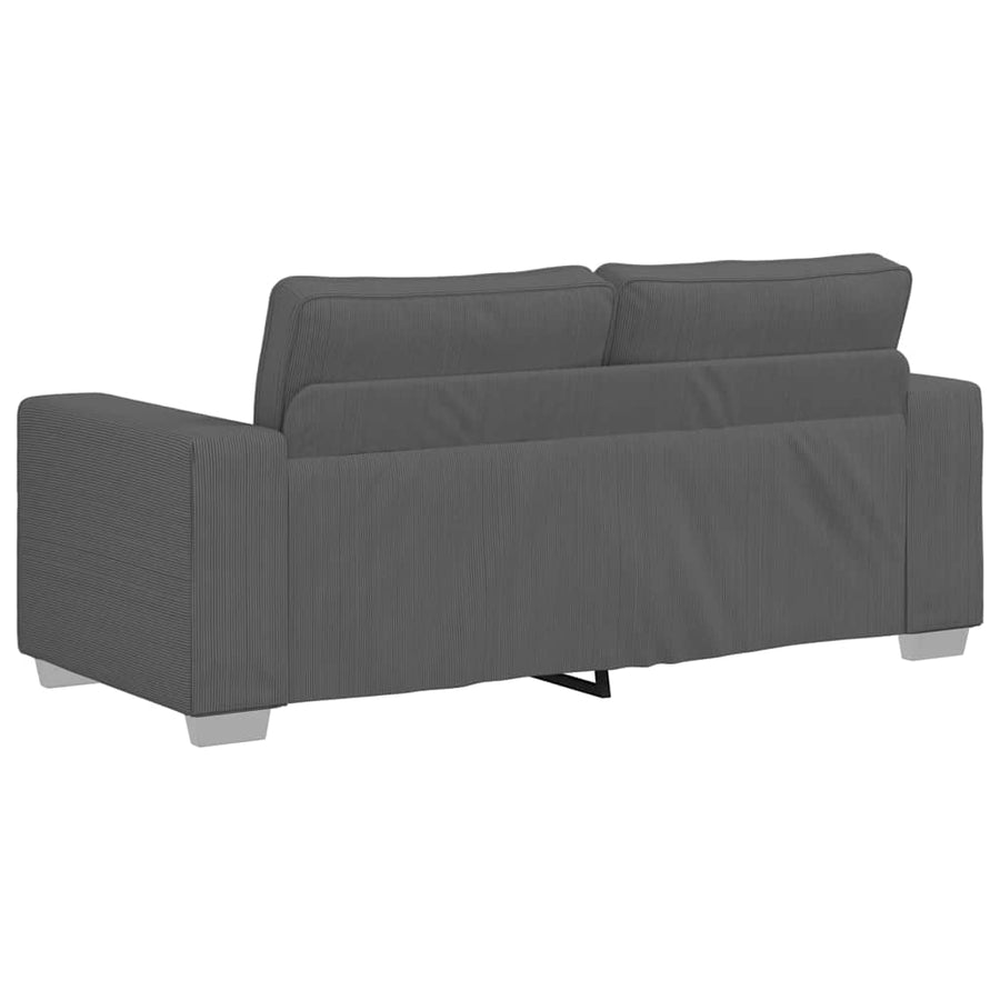 Loveseat Bank Corduroy Stof 140 cm Donkergrijs