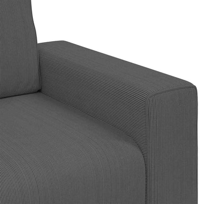 Loveseat Bank Corduroy Stof 140 cm Donkergrijs