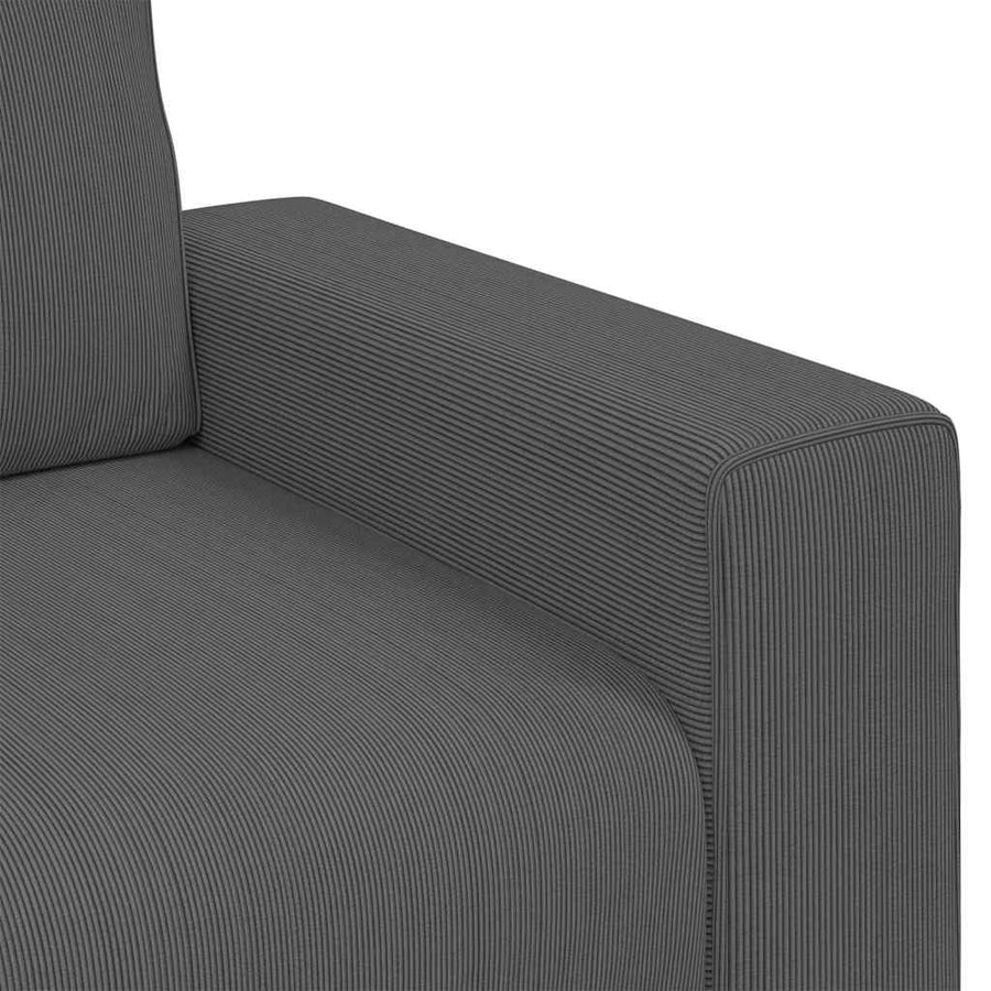 Loveseat Bank Corduroy Stof 140 cm Donkergrijs