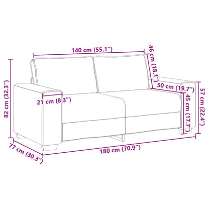 Loveseat Bank Corduroy Stof 140 cm Donkergrijs