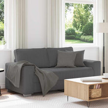 Loveseat Bank Corduroy Stof 140 cm Donkergrijs