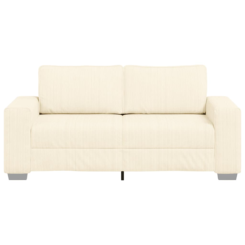 Loveseat Sofa Crème 180x77x82 cm Corduroy Stof