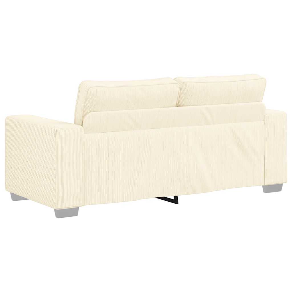 Loveseat Sofa Crème 180x77x82 cm Corduroy Stof