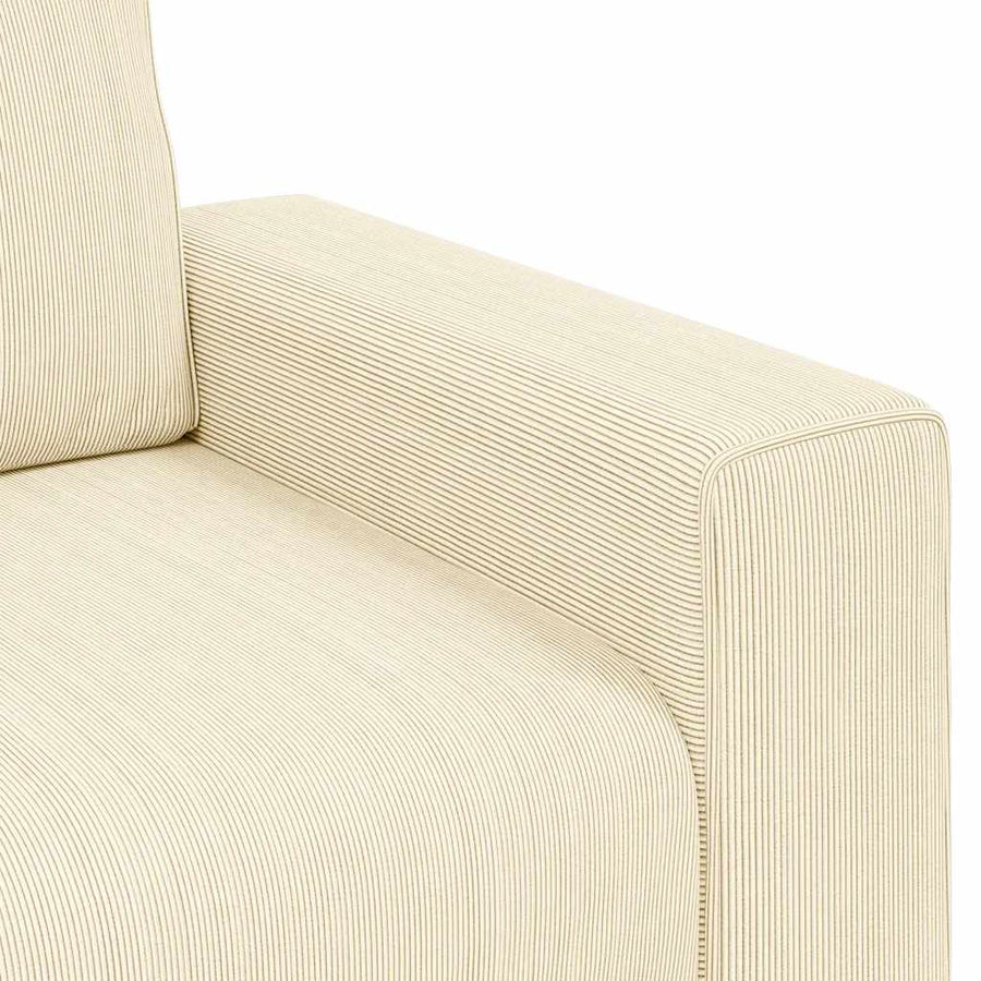 Loveseat Sofa Crème 180x77x82 cm Corduroy Stof