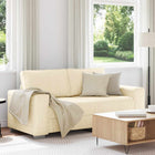 Loveseat Sofa Cream 180x77x82 cm Corduroy Fabric