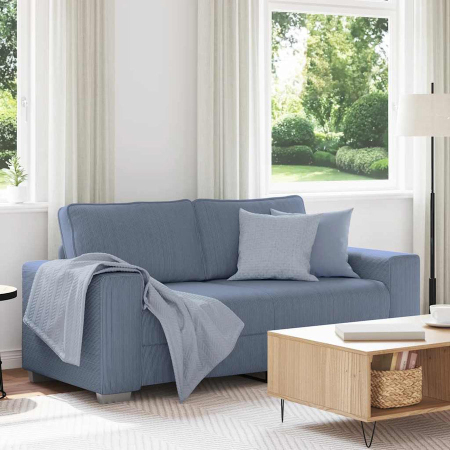 Loveseat Sofa Blauw 180x77x82 cm Corduroy Stof