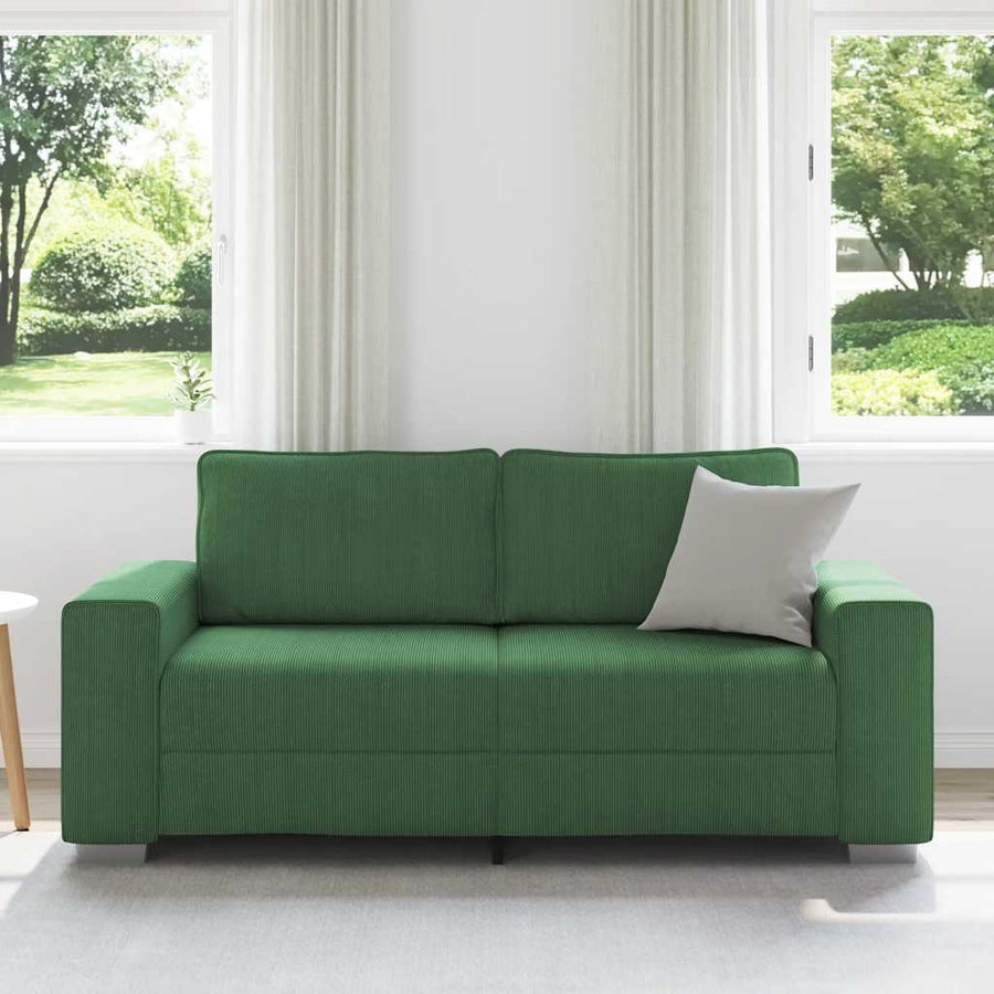 Loveseat Sofa Donkergroen 180x77x82 cm Corduroy Stof
