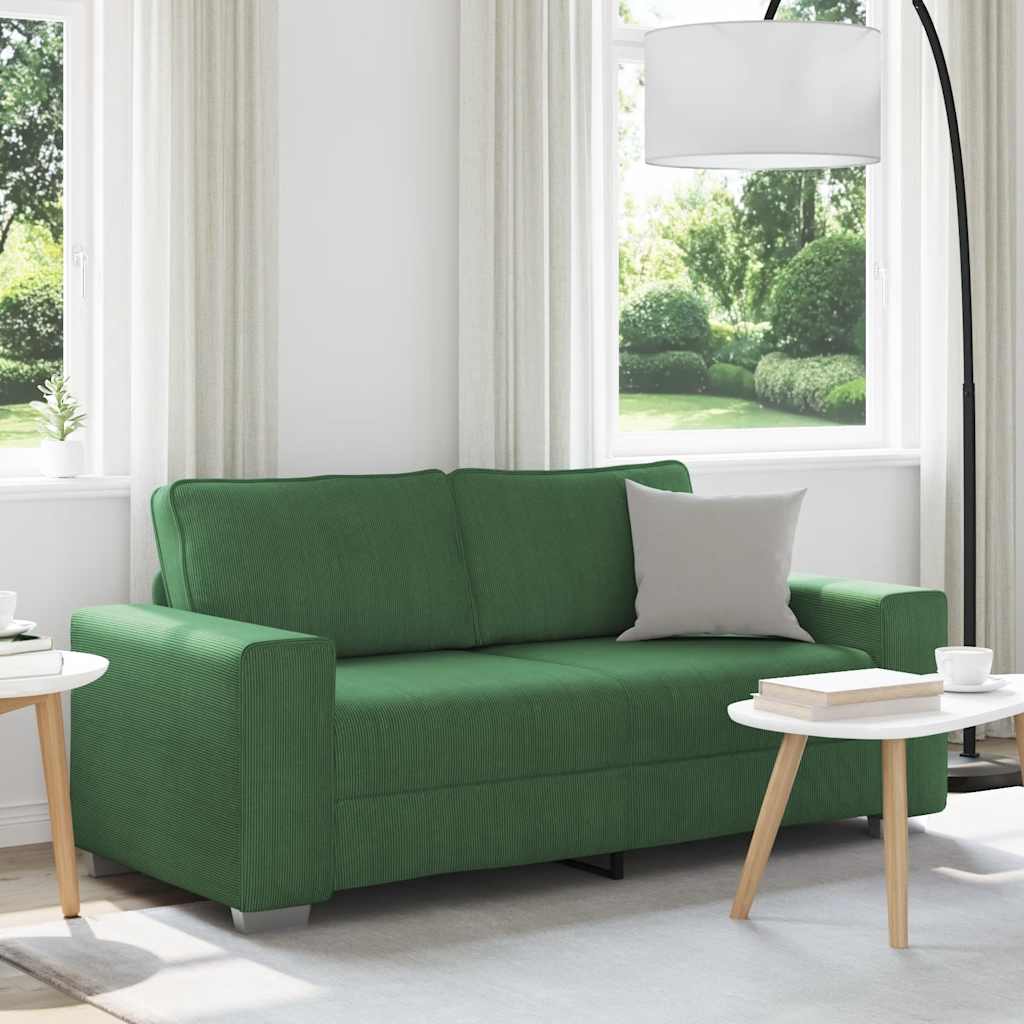 Loveseat Sofa Donkergroen 180x77x82 cm Corduroy Stof